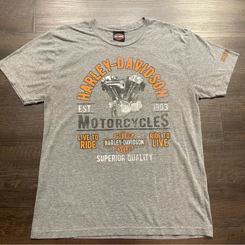 VINTAGE STYLE HARLEY DAVIDSON MOTORCYCLE T-SHIRT MENS SIZE LARGE CLARKSVILLE TN